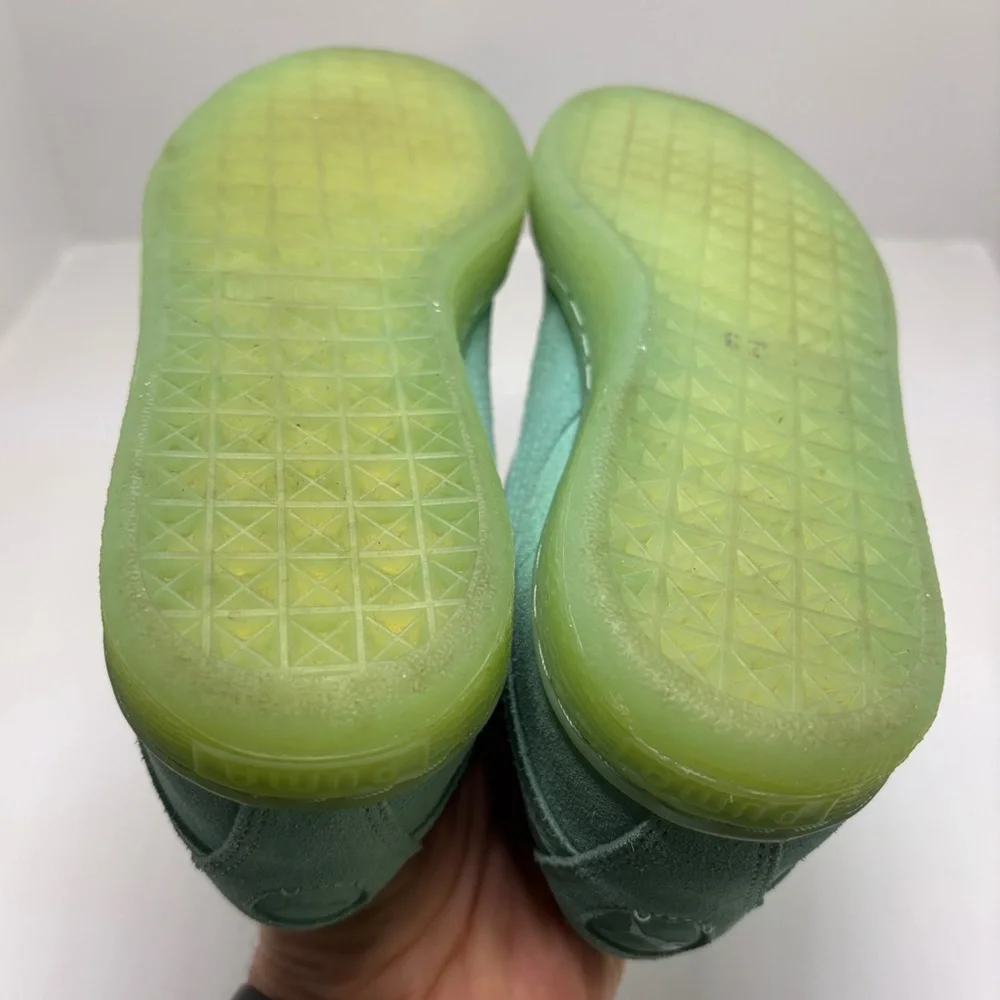 Puma Suede Classic Mint Green Iced Sole Sneakers Size US 6.5C Translucent Sole - Picture 10 of 13